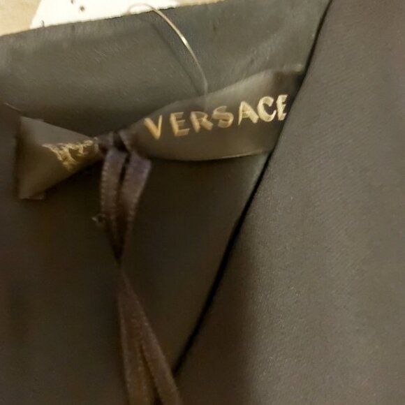 Versace Black Midi Sheath Dress with Crew Neck - Picture 3 of 4